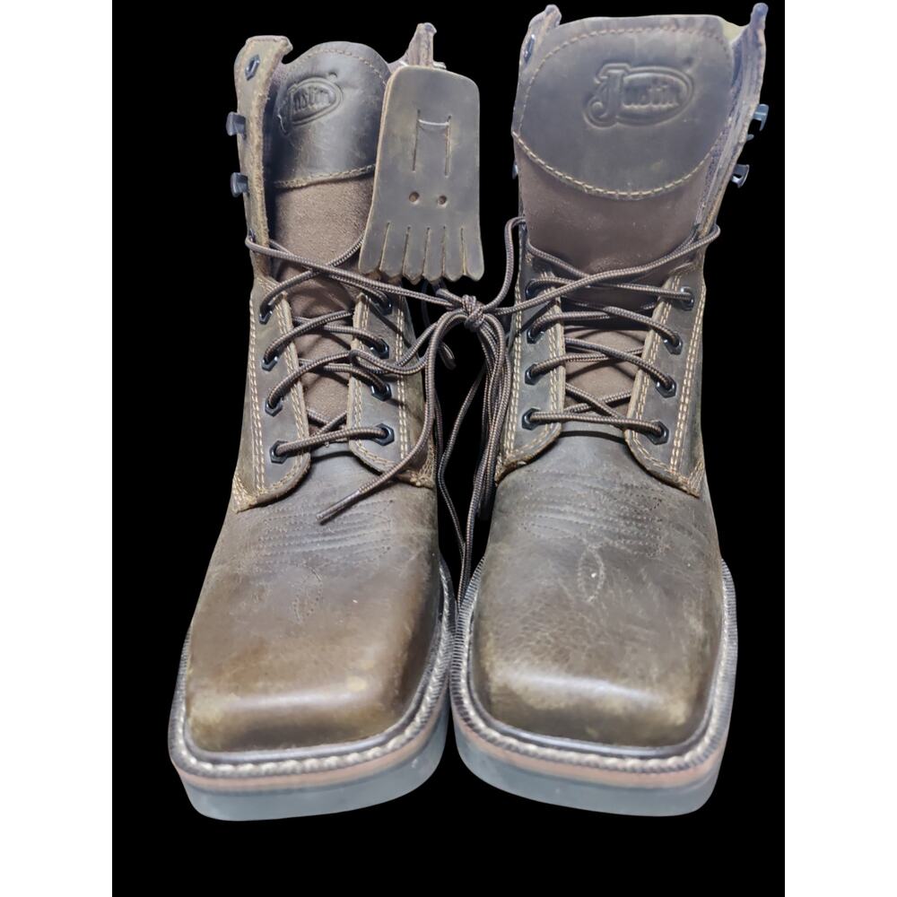 Justin Original mens steel toed work boots-size 11 1/2 EE